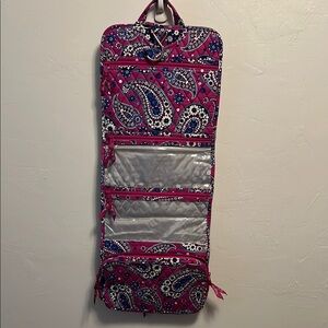 Vera Bradley Purple and Blue Paisley Hanging Cosmetic Bag